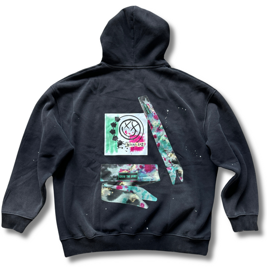 (LARGE) 1 OF 1 SURPRISE RELEASE BLINK DISTRESSED STREETWEAR HOODIE