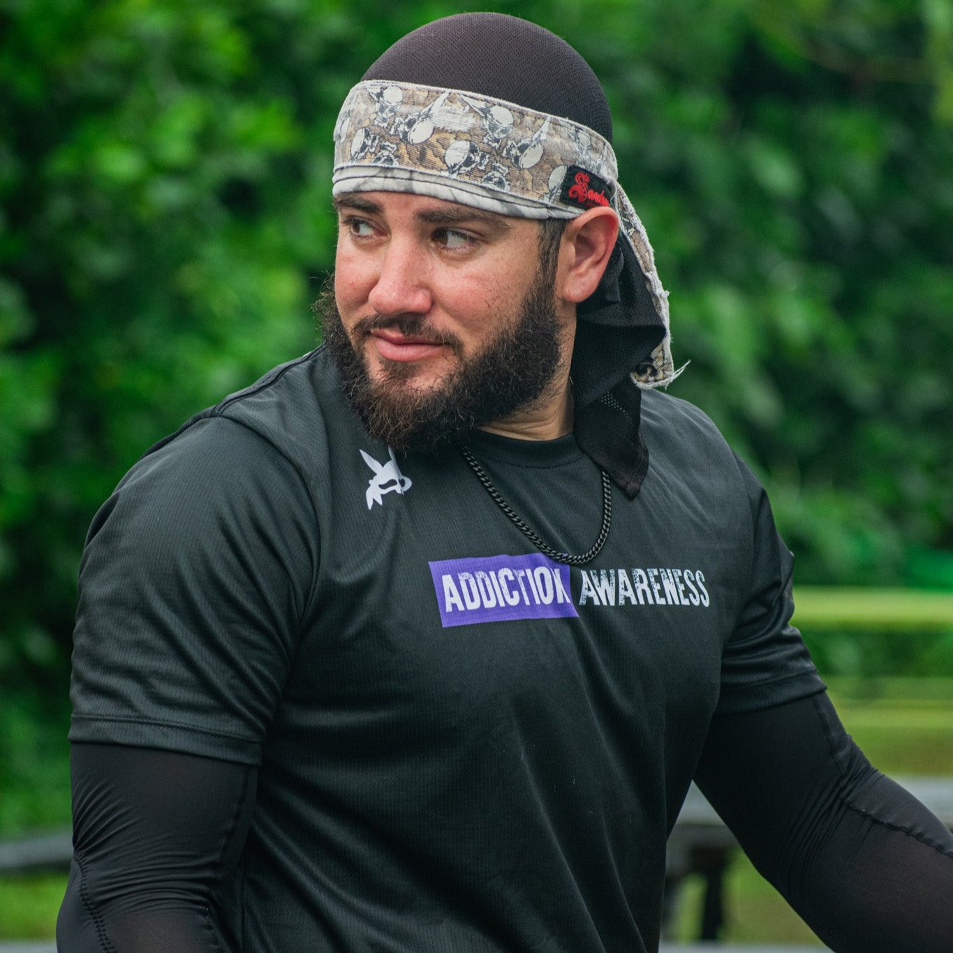 ADDICTION AWARENESS - BLACK SHORT SLEEVE DRY FIT