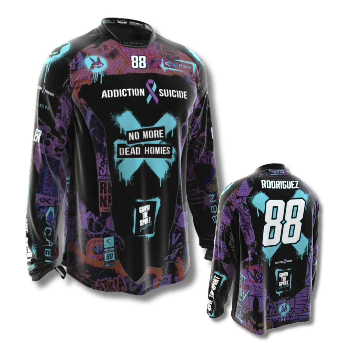 (PRE ORDER) SUICIDE ADDICTION AWARENESS NO MORE DEAD HOMIES - CUSTOMIZABLE SC CRBN JERSEY