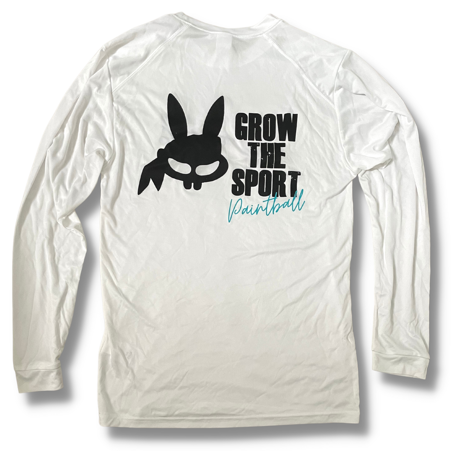 WHITE DRY FIT LONG SLEEVE PRACTICE TEE