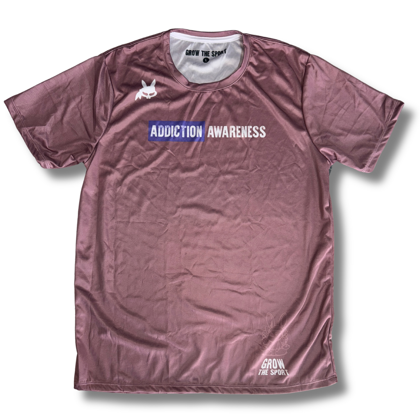 ADDICTION AWARENESS - DARK MAUVE SHORT SLEEVE DRY FIT