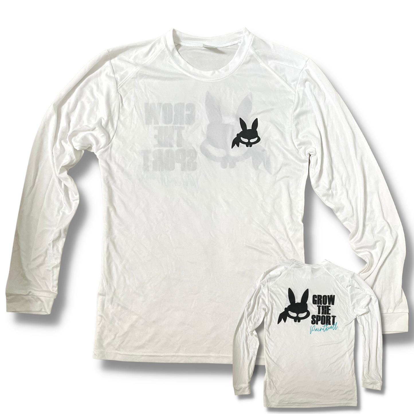 WHITE DRY FIT LONG SLEEVE PRACTICE TEE